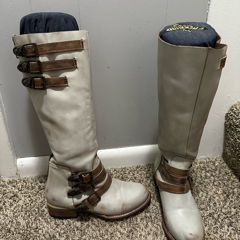Freebird by Steven Cream and Brown Tall Boots